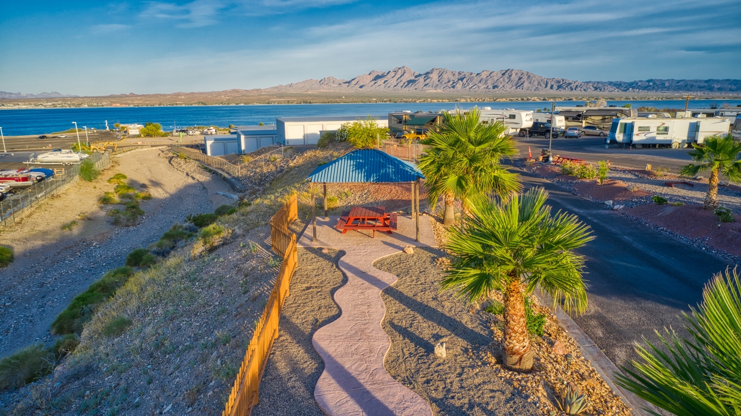 Campbell Cove RV Resort Amazing Sunset View Gazebo